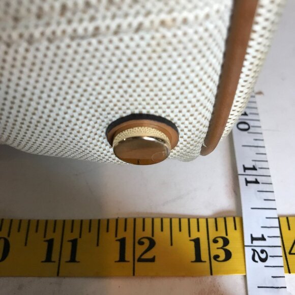 Michael Kors Cream Canvas Shoulder Bag With Leather Trim - Picture 6 of 9